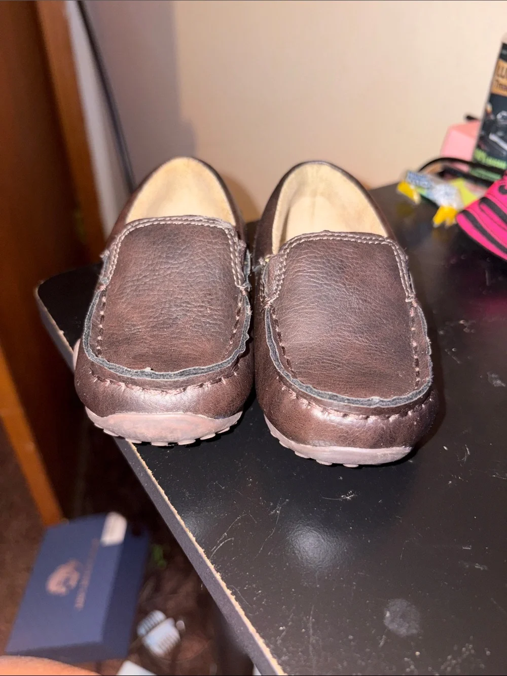The Children's Place Dark Brown Leather Slip-On Moccasins